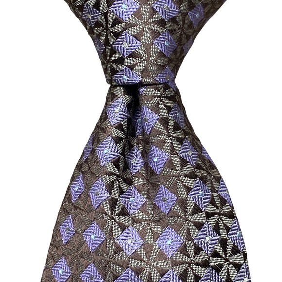 Calvin Klein Other - Vintage Calvin Klein Tie Geometric Mens Purple Silk Jacquard‎ Classic 90s